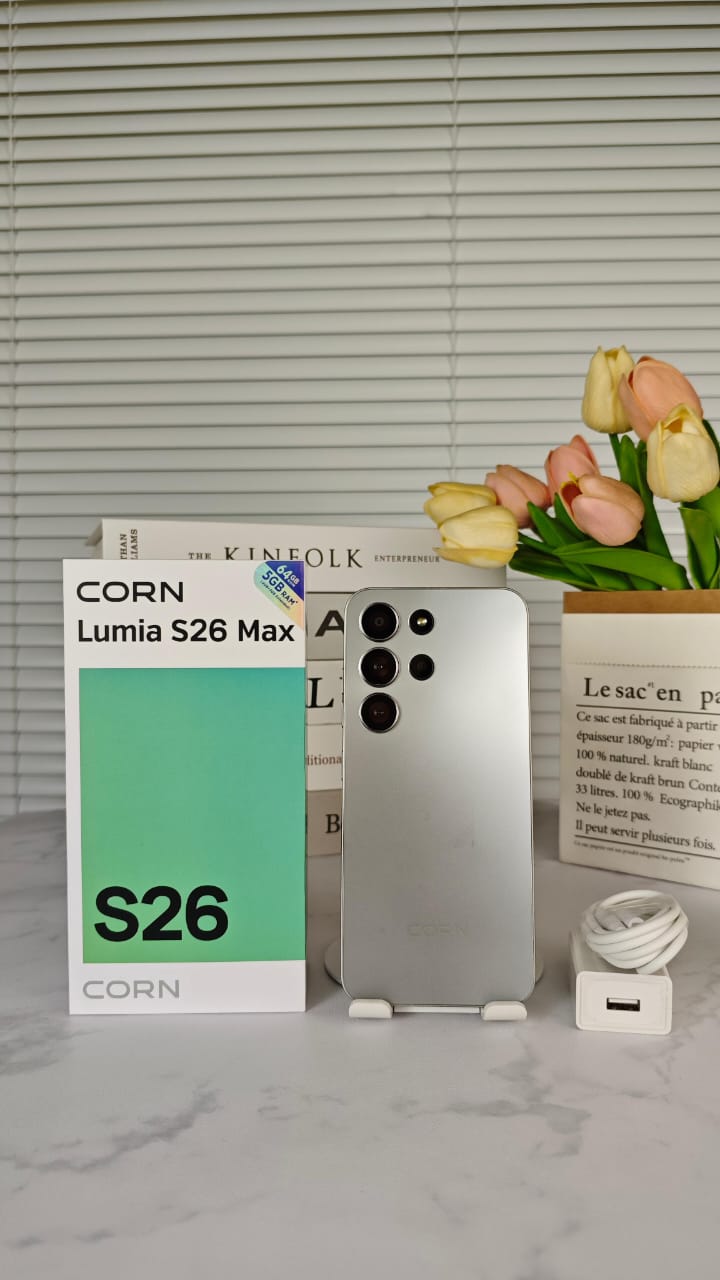 CORN LUMIA S26 MAX 6.67"HD STORAGE ROM 64GB RAM 5(2+3)GB STRONG BATTERY 5000mAh DUAL SIM CARD SMART PHONE SIDE-MOUNTED FINGERPRINT FACE UNLOCK,13MP ULTRA CAMERA 8MP SELFIE TYPE-C CHARGING