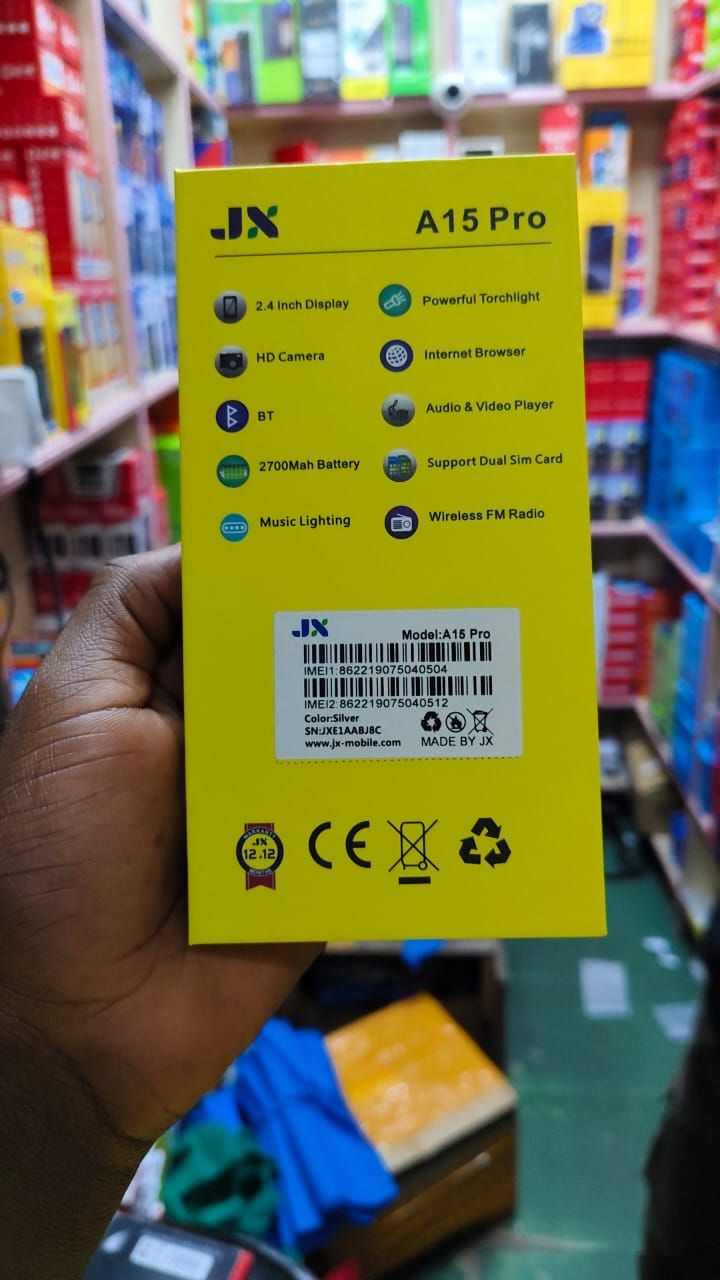 [NEW ARRIVAL!!!]JX A15 PRO 2.4 INCH SCREEN DISPLAY,HD CAMERA,BLUE TOOTH,VERY BIG BATTERY 2700MAH,WIRELESS FM,DUAL SIM CARD,INTERNET BROWSER,WARRANTY,TORCH,AUDIO & VIDEO PLAYER FEATURE PHONE