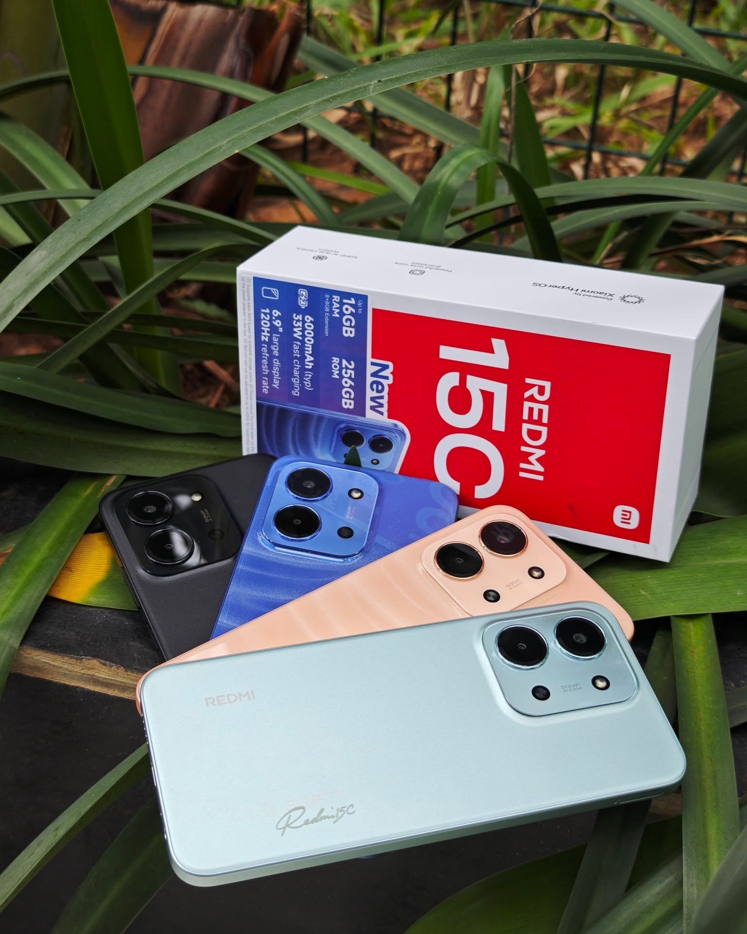 REDMI 15C 128GB Storage UPTO 8GB Ram 6.9'' LCD 50MP Main Camera 6000mAh 33W Fast Charger Android 15 Xiaomi Hyper OS 2 Side Fingerprint Smartphone smart phones WITH FREE REDMI PODS!!!