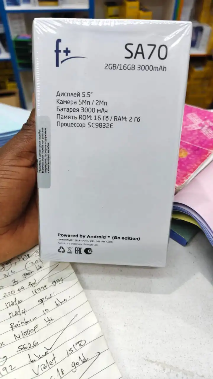 F+ SA70 5.5 INCH DISPLAY WITH 16 ROM AND 2GBRAM DUAL SIM CARD PHONE, 5MP REAR CAMERA & 2MP FRONT CAMERA, 3000mAh BATTERY WITH BLUETOOTH CONNECTIVITY, FM RADIO ANDROID SMARTPHONES