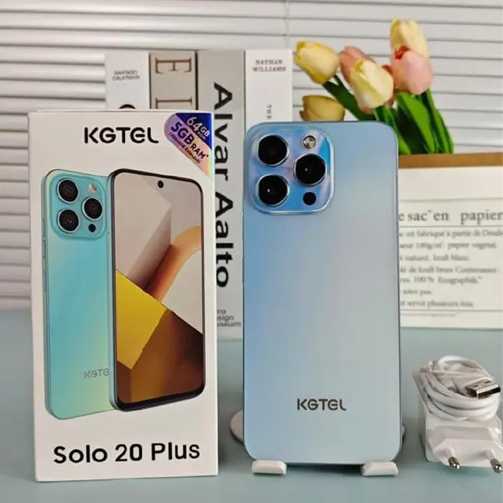 KGTEL SOLO 20 PLUS 64GB ROM+5GBRAM BATTERY 5000MAH SCREEN 6.67" NETWORK 2G/3G CAMERA REAR 13MP+FRONT 8MP FACE UNLOCK SIDE MOUNTED FINGERPRINT SMART PHONES