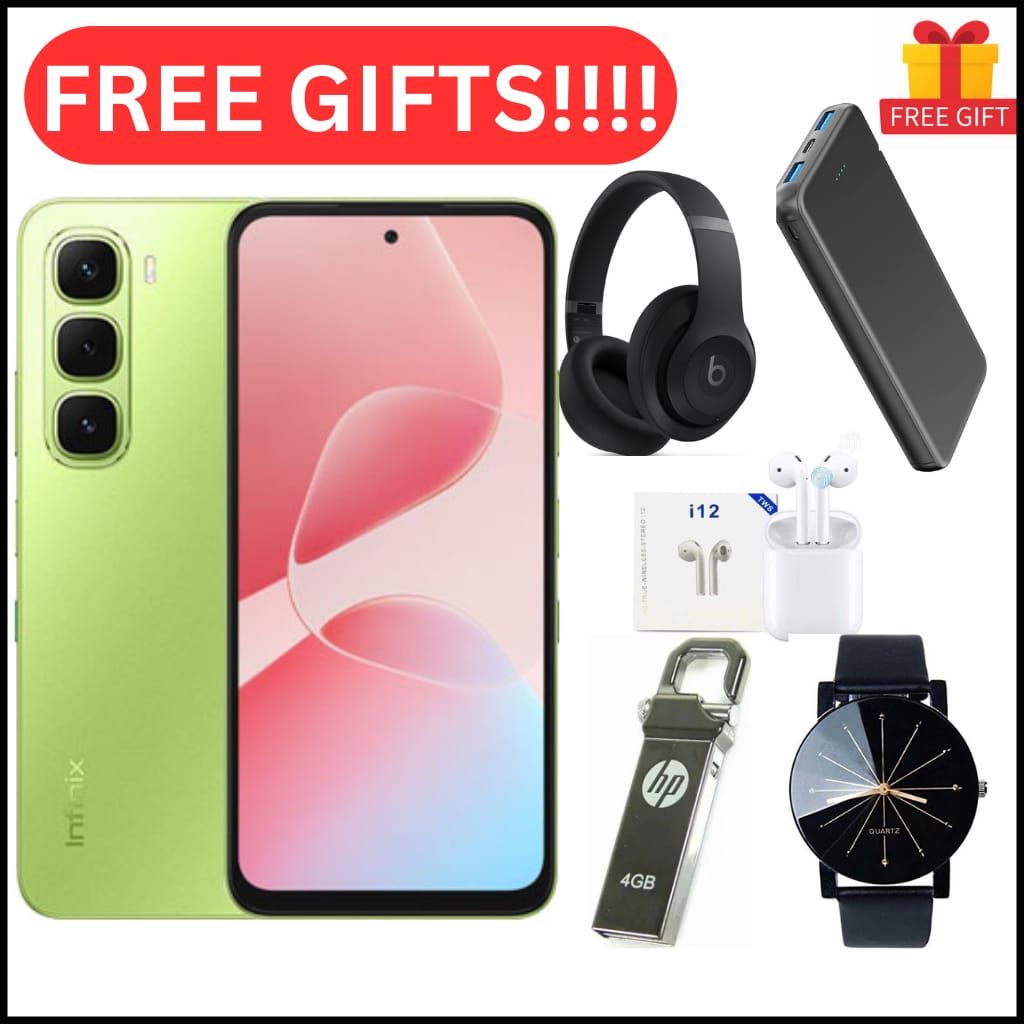Infinix Hot 60i 128GB+12(6+6)GB 6.7" 120Hz Screen 4G Phone Dual SIM 5160mAh Battery 45W Charging 50MP Camera Fingerprint Lock Android 15 G81 Smart AI smart Phones WITH FREE GIFTS!!