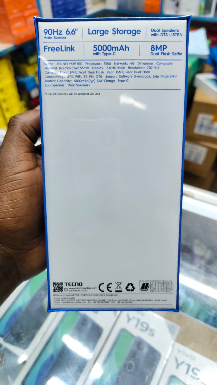(NEW ARRIVALS!!)TECNO POP 10C 64GB+4GB(2+2)GB 13MP Rear/8MP Front 6.67 inch, 720 x 1560 Pixels 5000mAh Battery DUAL SIM 4G Android 15 Smart Phones