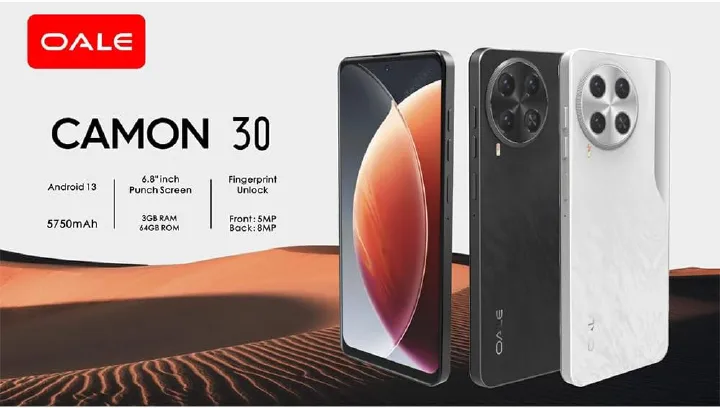 [NEW ARRIVAL!!]Oale Camon 30 64GB ROM+3GB RAM 6.6" Display 120Hz Display 8MP+5MP+AI Camera 5075mAh Battery 10W Charge IP54 Dust And Water Resistant Fingerprint Unlock MTK Helio G81 Android Smartphone