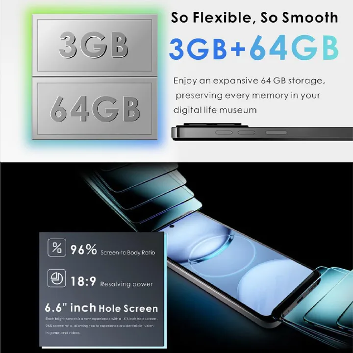 [NEW ARRIVAL!!]OALE POP 8, 64GB ROM+ 3GB RAM 6.6" screen display , 5MP FRONT CAMERA +8MP CAMERA + AI CAM 4G (Dual SIM) 5075 mAh fingerprint unlock smart phone