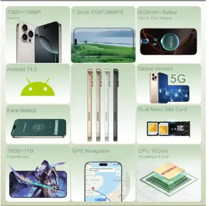 [NEW ARRIVAL!!]Calus  i 16 Pro Max  128GB ROM + 4GB RAM 6.6-inch IPS LCD screen display and 5200mAh battery capacity OCTA-CORE Processor 26MP dual main camera + 13MP Selfie Android Smartphone