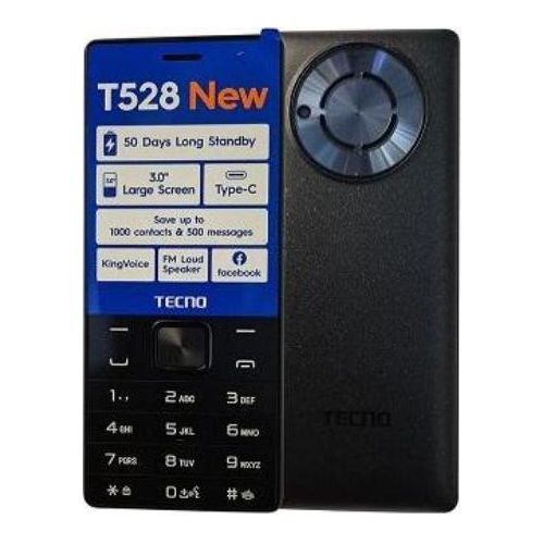 [NEW ARRIVALS!!] TECNO T528 SCREEN 3.0” STORAGE 16MB ROM+8MB RAM, FM RADIO,DUAL SIM,KING VOICE 2500MAH BATTERY CAPACITY,TYPE C CHARGER,CAMERA,NEW ARRIVAL KABAMBE/KATULULU/MULIKA MWIZI FEATURE PHONE
