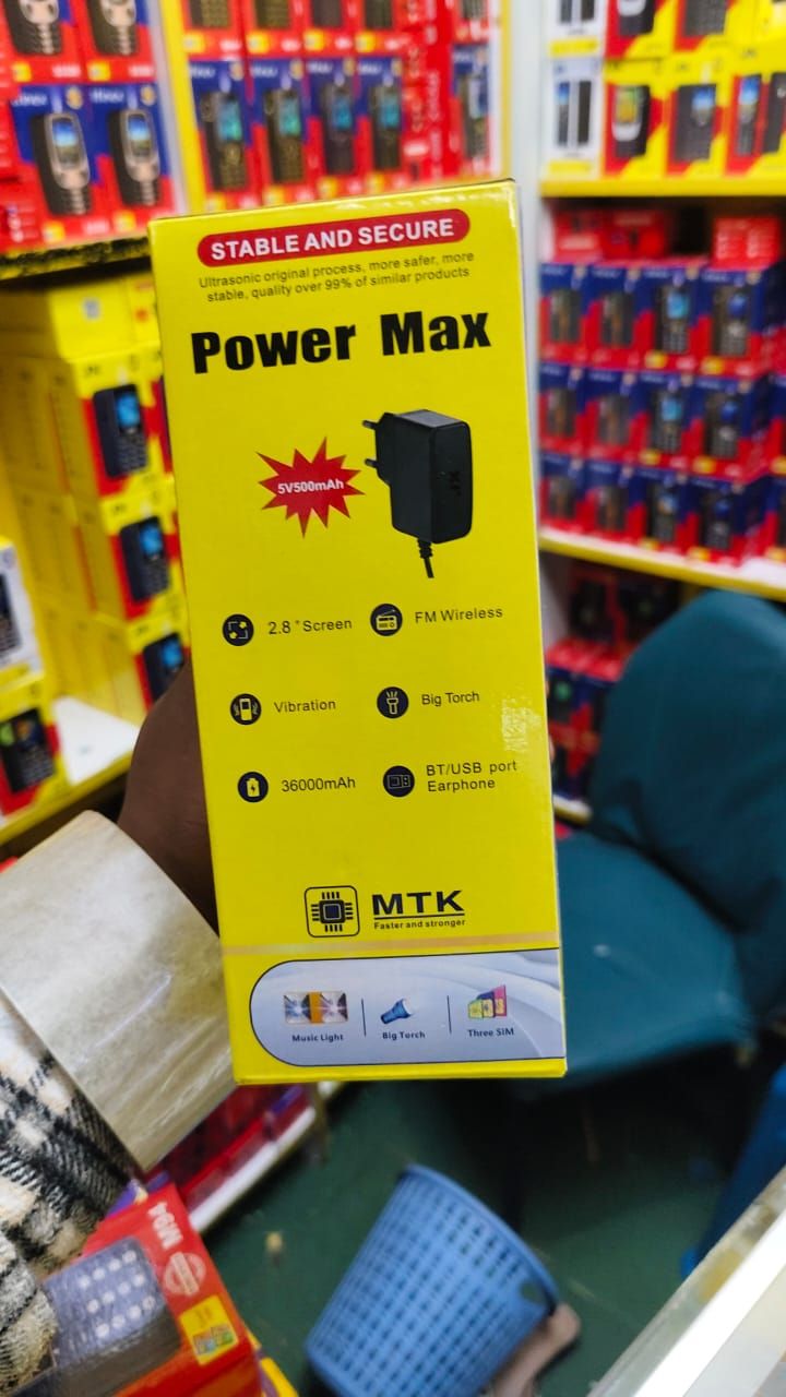 [NEW ARRIVAL!!]JX power max, TRIPLE SIM CARD PHONE 2.8" - 32MB+32MB (Dual SIM), Big Torch, 4D Music and powebank equipped Big Battery-36000mAh featured phone