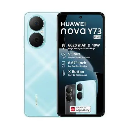 [NEW ARRIVAL!!!!]HUAWEI NOVA Y73, 8GB RAM + 256 GB ROM, WATER AND DUST RESISTANT, TURBO CHARGING, 6.67 DISPLAY, 6620mAh,50mp panorama hdr +8mp wide, SIDE FINGERPRINT , USES APP GALLERY.