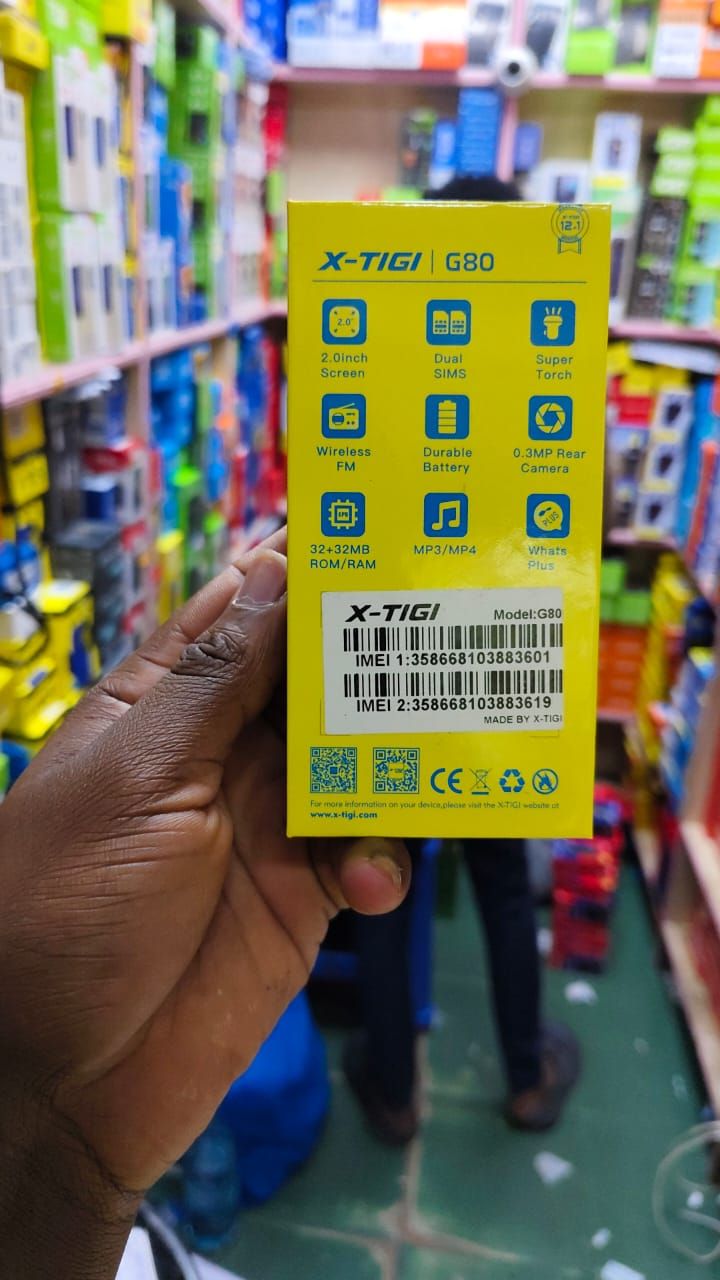 [NEW ARRIVALS]X-TIGI G80 2.0 Inch Big Screen Display, 1000mAh Big Battery, DUAL SIM Cards, 32MB RAM, Big Torch, FM Radio, 2G Enabled, Phonebook 2000 Contacts - Feature Phones