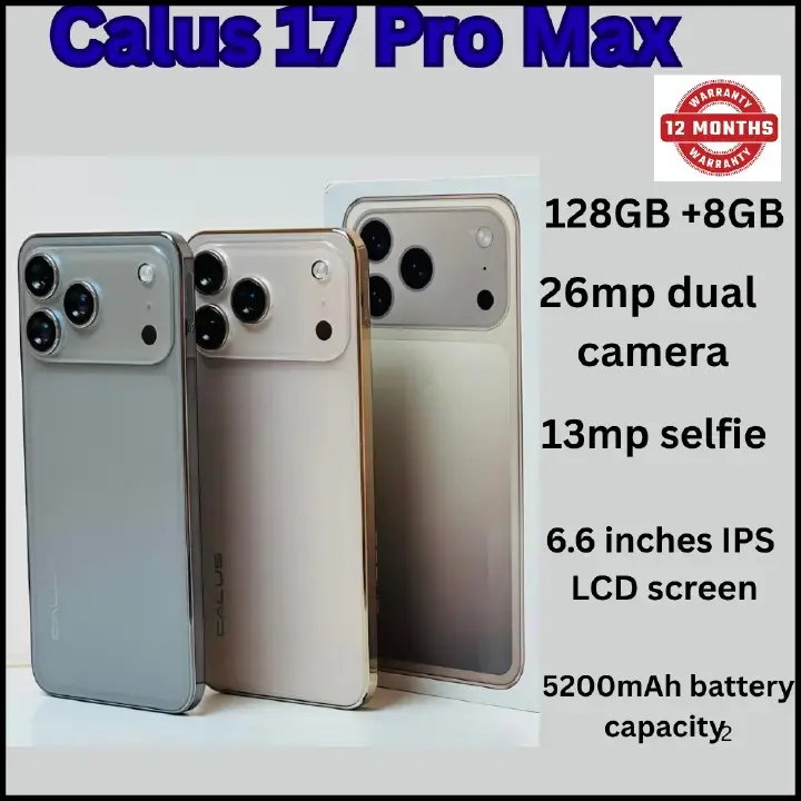[NEW ARRIVAL!!]Calus 17 Pro Max Android 14 smartphone 128gb Rom + 8gb Ram 6.6 inches IPS LCD screen display 5200mAh battery capacity OCTA-CORE Processor 26mp dual main camera+ 13mp selfie  smartphone