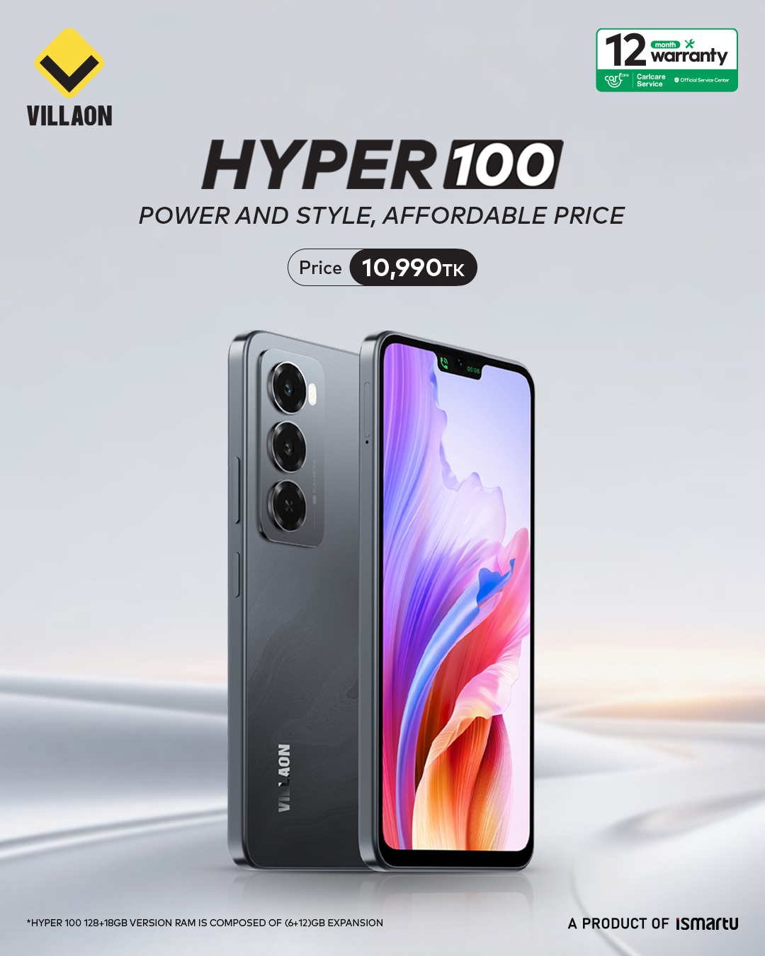 [NEW ARRIVAL] VILLAON HYPER 100 STORAGE 64GB ROM+8GB RAM BATTERY 5000MAH SCREEN 6.75’’ 13MP SUPER HDR CAMERA FINGERPRINT SLIM BODY