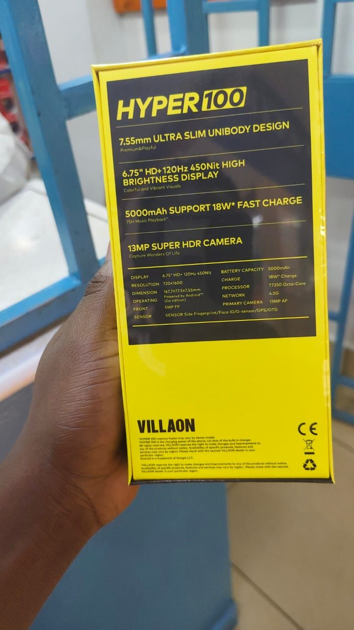 [NEW ARRIVAL] VILLAON HYPER 100 STORAGE 64GB ROM+8GB RAM BATTERY 5000MAH SCREEN 6.75’’ 13MP SUPER HDR CAMERA FINGERPRINT SLIM BODY