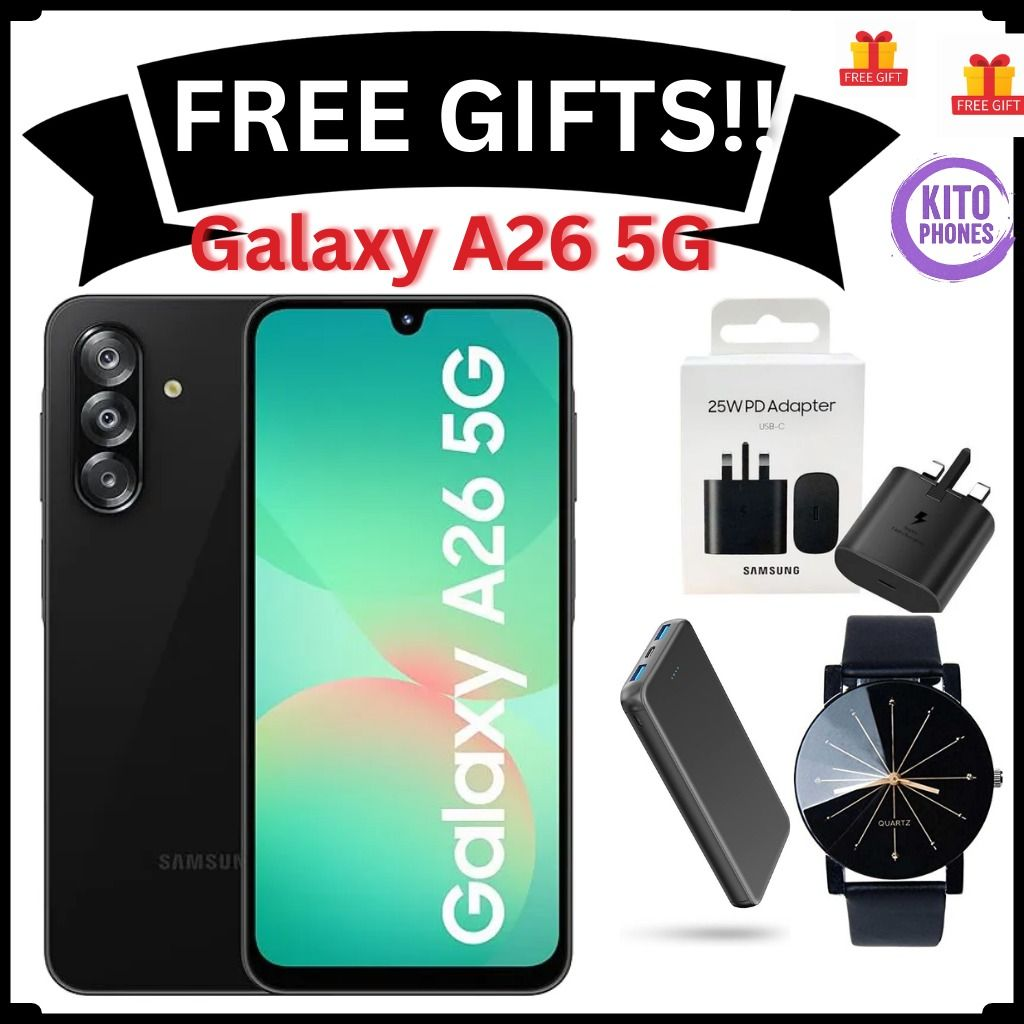 [NEW ARRIVALS!!!] Samsung Galaxy A26 5G 128GB+6GB 6.7" 120Hz Super AMOLED Display 50MP+13MP Cameras Exynos 1380 Chipset 5000mAh Battery Smart Phone +FREE GIFTS (ADAPTER, POWERBANK ,WATCH)