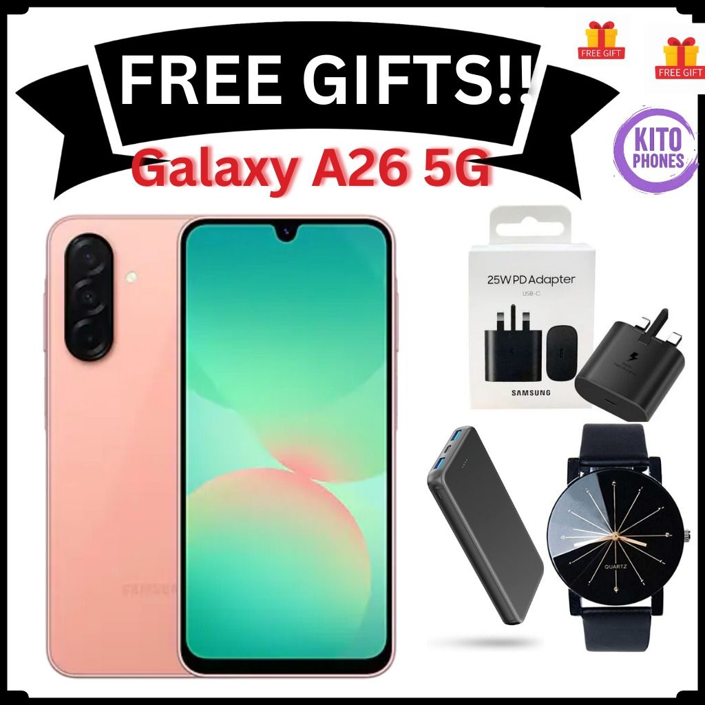 [NEW ARRIVALS!!!] Samsung Galaxy A26 5G 128GB+6GB 6.7" 120Hz Super AMOLED Display 50MP+13MP Cameras Exynos 1380 Chipset 5000mAh Battery Smart Phone +FREE GIFTS (ADAPTER, POWERBANK ,WATCH)