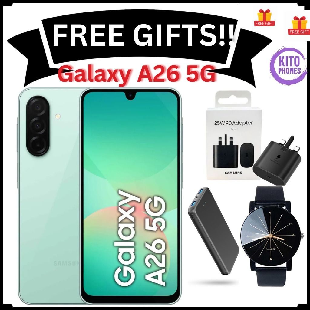 [NEW ARRIVALS!!!] Samsung Galaxy A26 5G 128GB+6GB 6.7" 120Hz Super AMOLED Display 50MP+13MP Cameras Exynos 1380 Chipset 5000mAh Battery Smart Phone +FREE GIFTS (ADAPTER, POWERBANK ,WATCH)