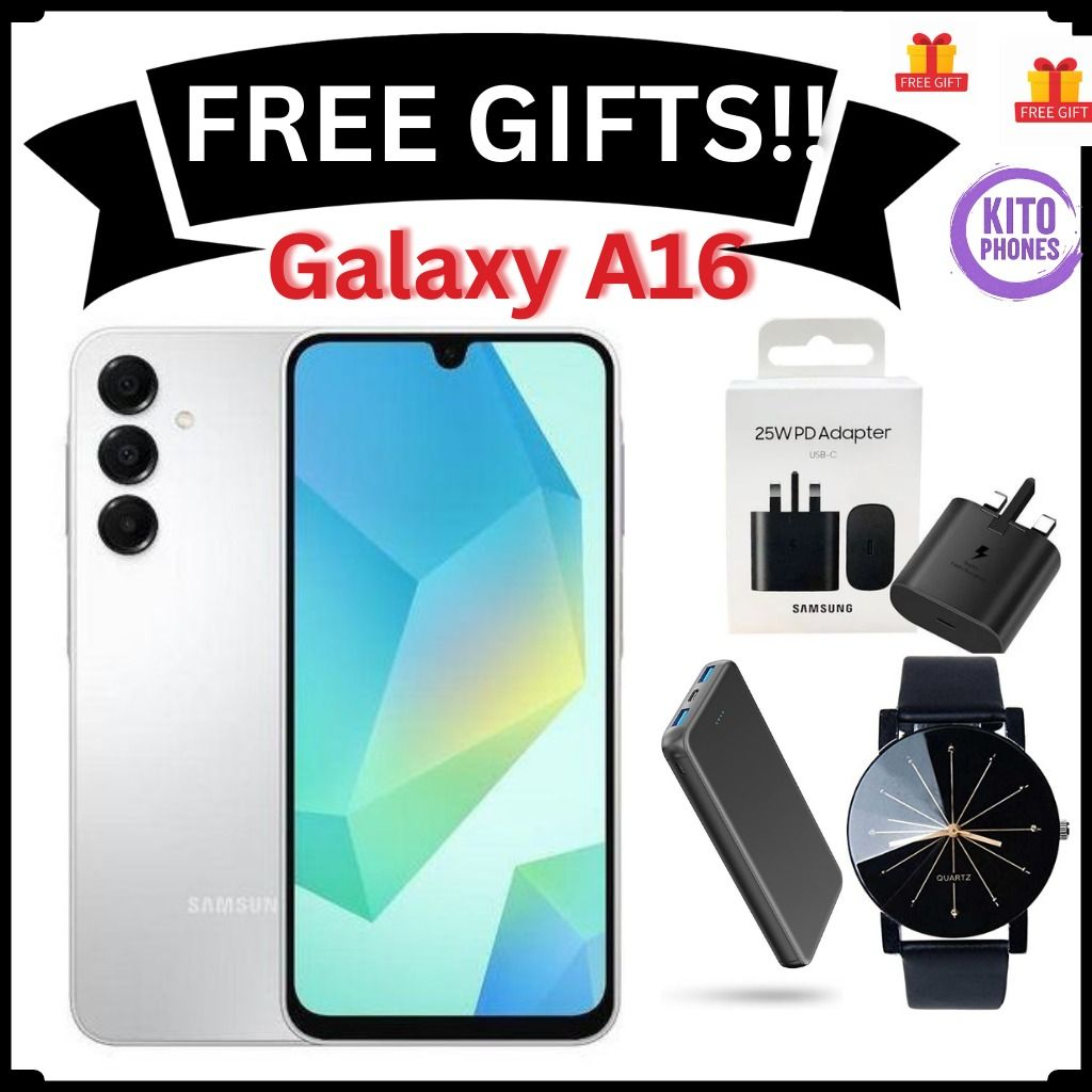 [NEW ARRIVALS!!!!]Samsung Galaxy A16 4G 128GB Storage + 6GB RAM, 50MP Rear Camera, 13MP Front Camera 6.7" AMOLED DISPLAY FHD+,5000mAh Battery , Dual sim Smartphones smart phone+ FREE GIFTS (ADAPTER,