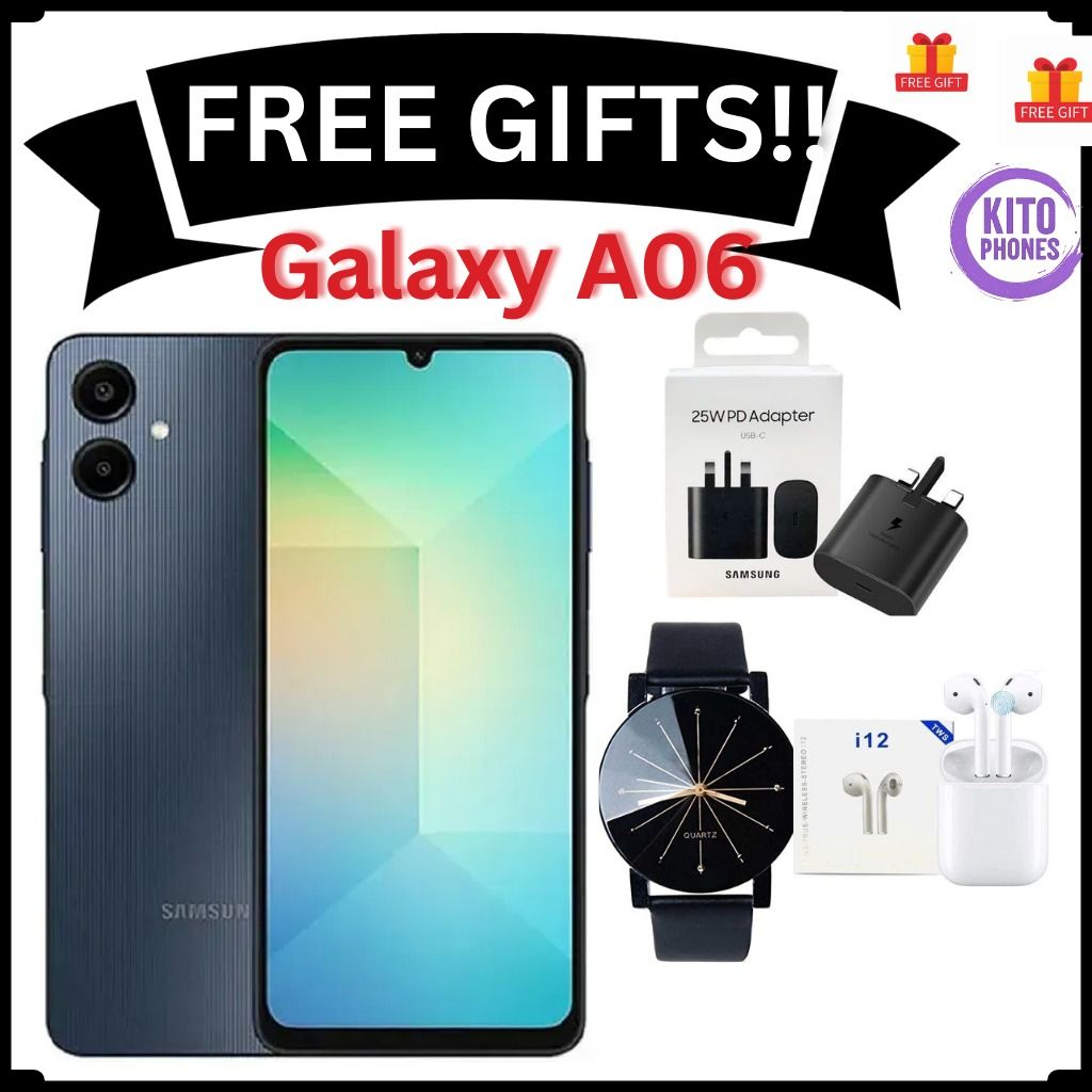 [NEW ARRIVAL!!!]Samsung Galaxy A06 64GB+4GB 50MP Camera 6.7" 90Hz MTK Helio G85 (12nm) 5000mAh 25W Type-C Charge Android 14 Side Fingerprint Unlock phone Smart Phone+ FREE GIFTS!!!!!!!