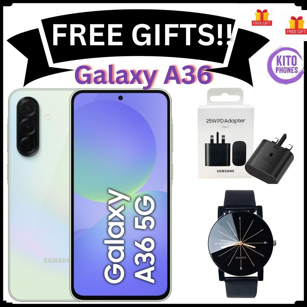 SAMSUNG GALAXY A36 128GB + 6GB RAM 7-inch, Dual SIM, Super AMOLED, Main Camera: 50MP +8MP + 5MP, 5000mAh Battery, 45W, Connectivity 5G WIFI Bluetooth 5.3, NFC SMARTPHONE + FREE GIFT