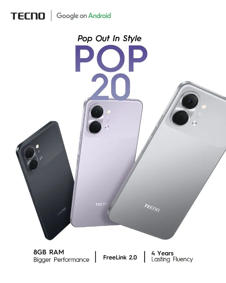 [NEW ARRIVAL!!!] Tecno Pop 20 128GB + 4GB 120Hz 6.75" Display IP64 Dust & Water Resistance 13MP Camera UNISOC T7250 Processor 5000mAh Long-lasting Battery 15W Fast Charging smartphone + FREE GIFTS