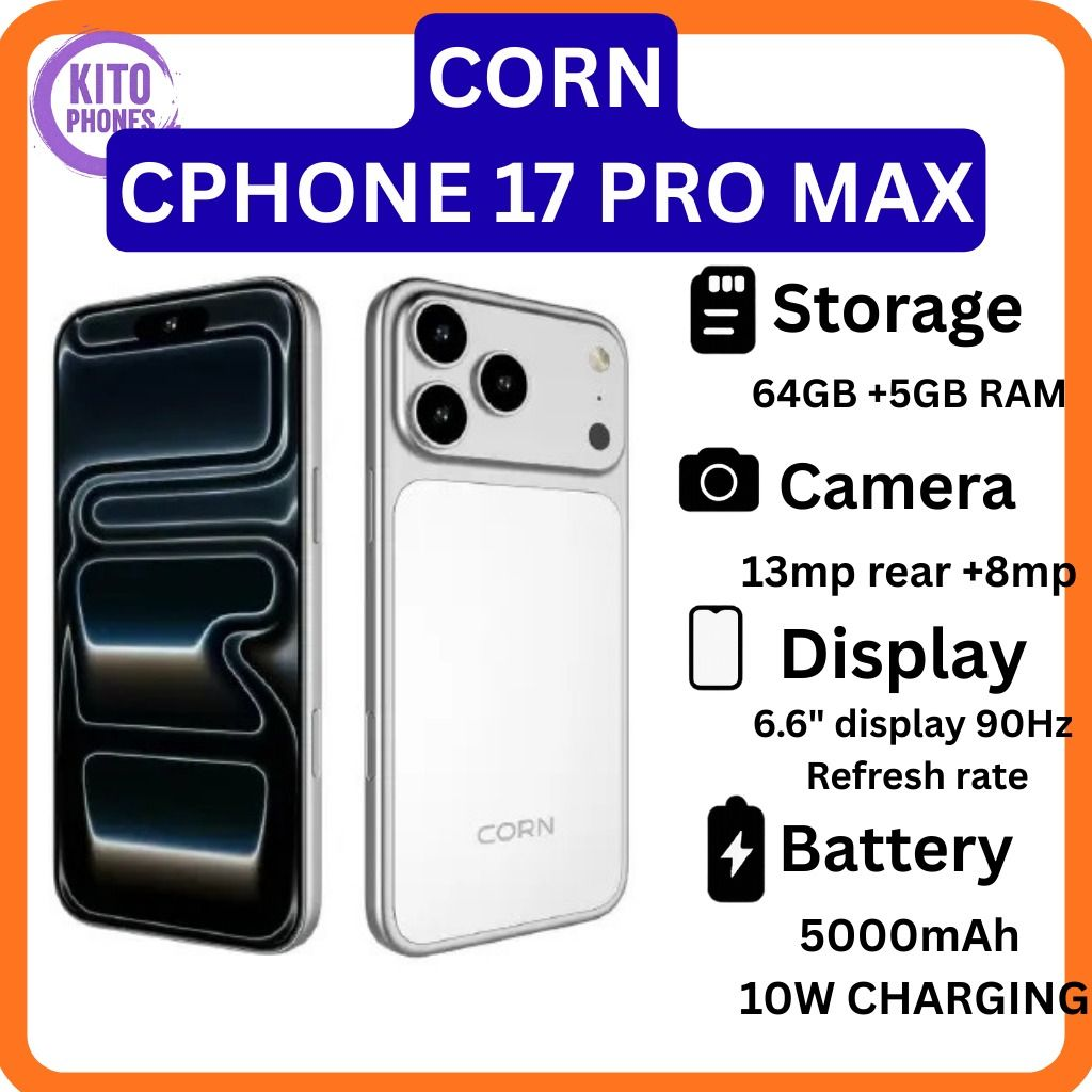 [ BRAND NEW ] CORN Cphone 17 Pro Max Android 14 smartphone 64GB Rom +5(2+3GB) Ram 6.6 inches IPS LCD screen display 5000mAh battery  OCTA-CORE 13mp dual main camera+ 8mp selfie android smartphone