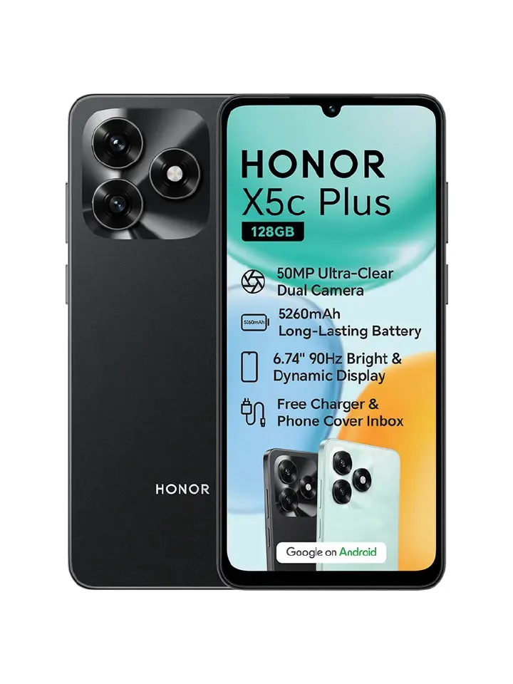[NEW ARRIVALS!!!]Honor X5C PLUS Smart Phone 128GB ROM +4GB RAM 6.74" Display 50MP Camera , 5260mAh Battery Capacity MediaTek Helio G81 PROCESSOR Dual Sim ANDROID 15 Smart Phones