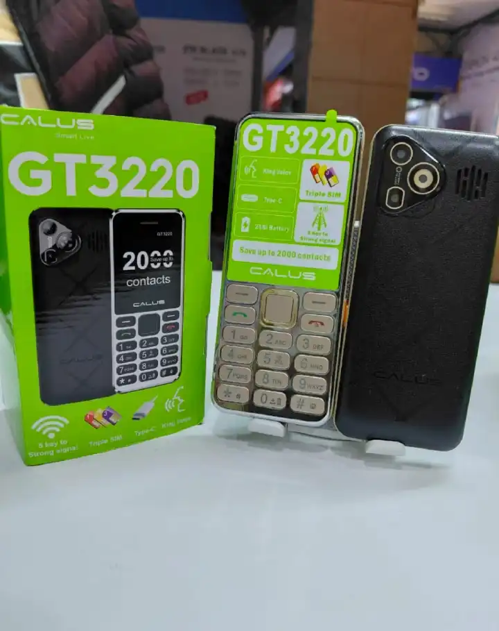 [NEW ARRIVALS!!]CALUS GT3220 , 1.77" SCREEN DISPLAY TRIPLE SIMCARD PHONE WIRELESS FM, CAMERA, TORCH, LONG LASTING BIG BATTERY 25BI BATTERY 2000 CONTACTS CAPACITY TYPE C CHARGER FEATURED PHONES