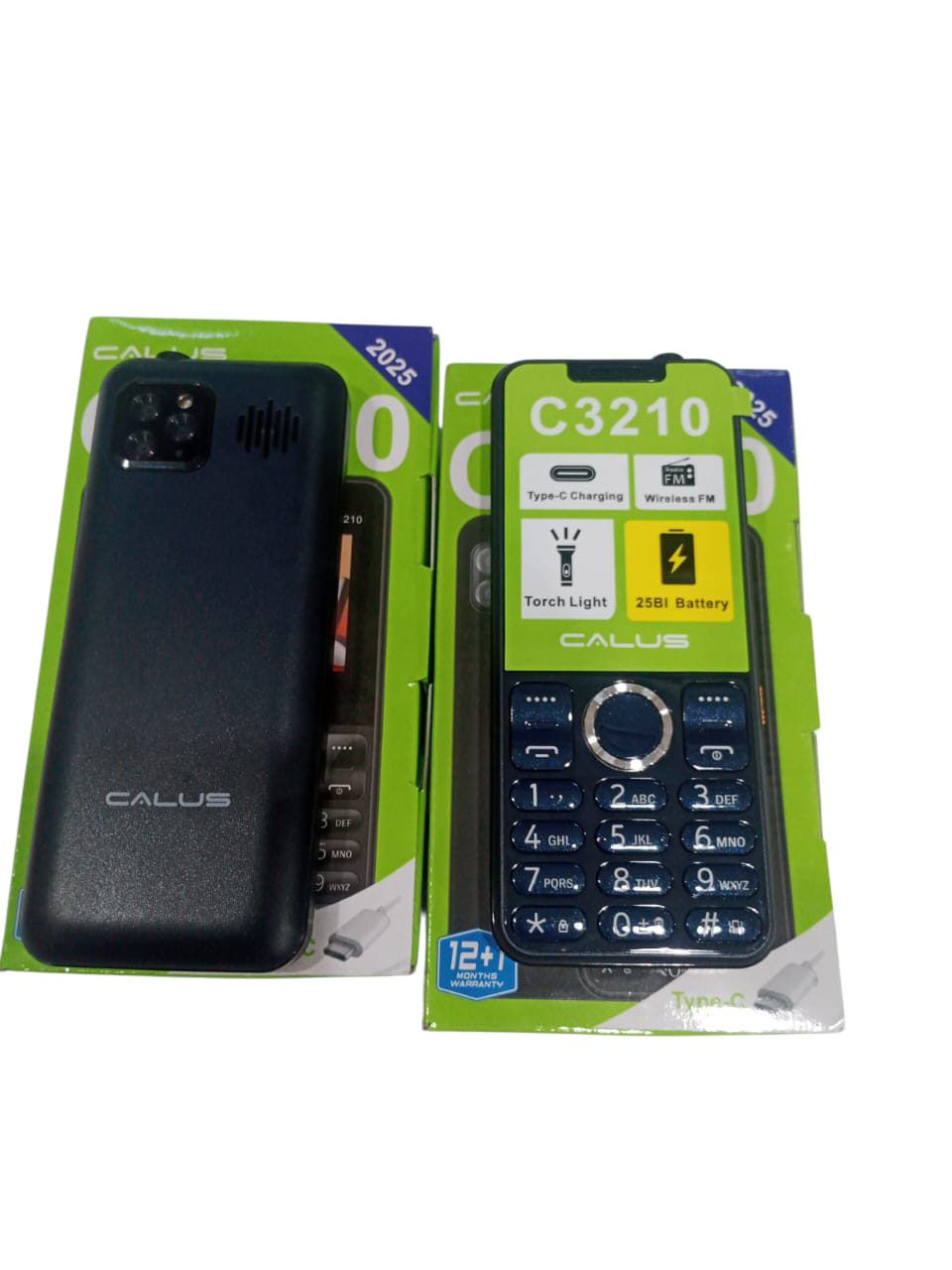 [NEW ARRIVALS!!!!]CALUS C3210 phone 1.77" screen 25BI Battery wireless FM Torch light dual sim bright torch CALUS smart live Type C charging featured phone