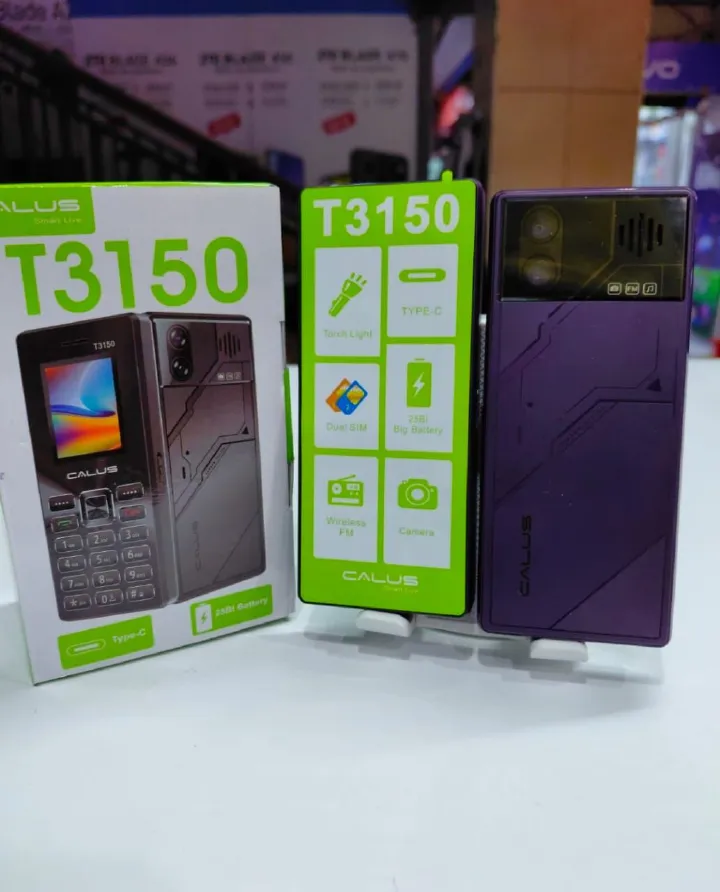 [NEW ARRIVALS!!!!]CALUS T3150 phone 2.0" LARGE screen 25BI Battery wireless FM Torch light dual sim bright torch CALUS smart live Type C charging featured phone