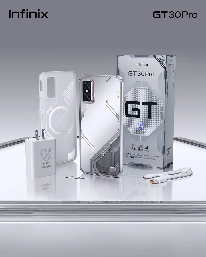 [NEW ARRIVALS!! Infinix GT 30 Pro 5G 256GB+12GB 6.78" 144Hz AMOLED Display 108MP Camera 5500mAh Battery 45W Super-Fast Charging 30W Wireless Dimensity 8350 Ultimate On-Screen Fingerprint AI Smartphone