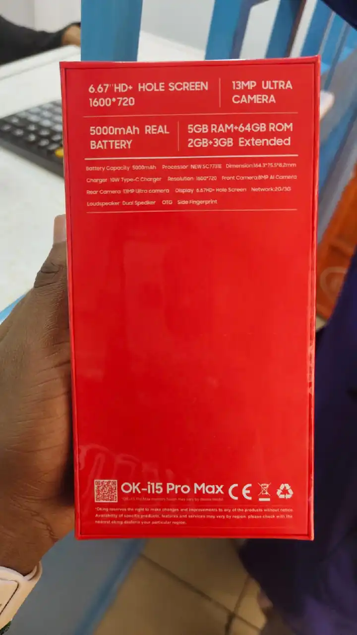 [NEW ARRIVALS!]OKING OK-i15 PRO MAX 64GB ROM+ 5GB (2+3GB )EXTENDED RAM 13MP+8MP ULTRA CAMERA, 5000MAH REAL BATTERY 6.67" HD+ INCELL PUNCH HOLE SCREEN, ANDROID PHONE SMARTPHONES