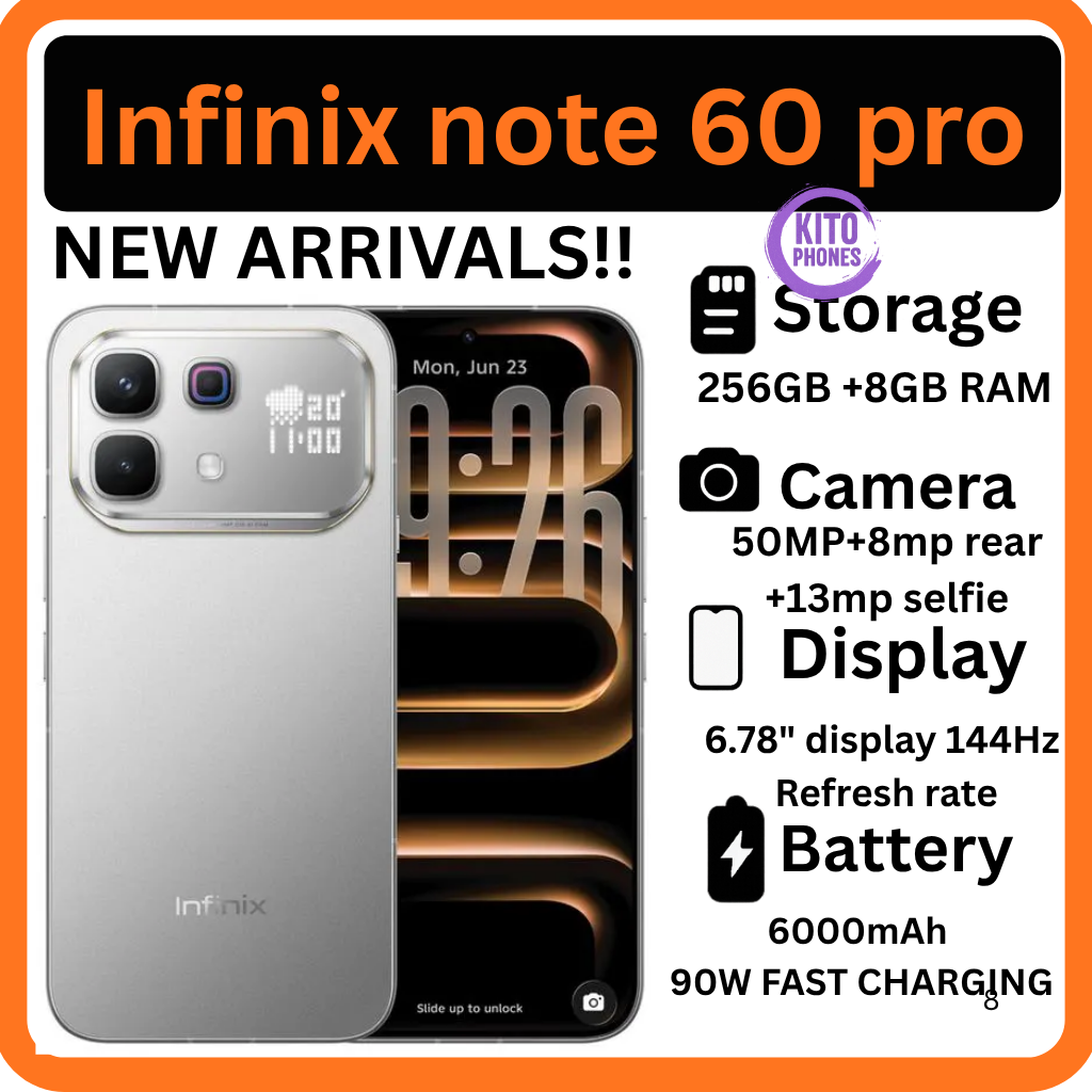 [New Launch] Infinix Note 60 Pro 256GB+16GB (8+8)GB RAM 6.78" 144Hz Screen Dual SIM Slim 5G Phone 50MP Camera 6000mAh Battery 90W charging Android 15 Snapdragon 7s Gen 4 Smart AI PhonesSMARTPHONES