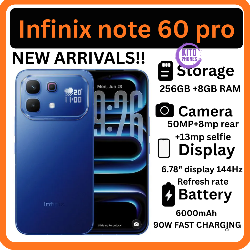 [New Launch] Infinix Note 60 Pro 256GB+16GB (8+8)GB RAM 6.78" 144Hz Screen Dual SIM Slim 5G Phone 50MP Camera 6000mAh Battery 90W charging Android 15 Snapdragon 7s Gen 4 Smart AI PhonesSMARTPHONES