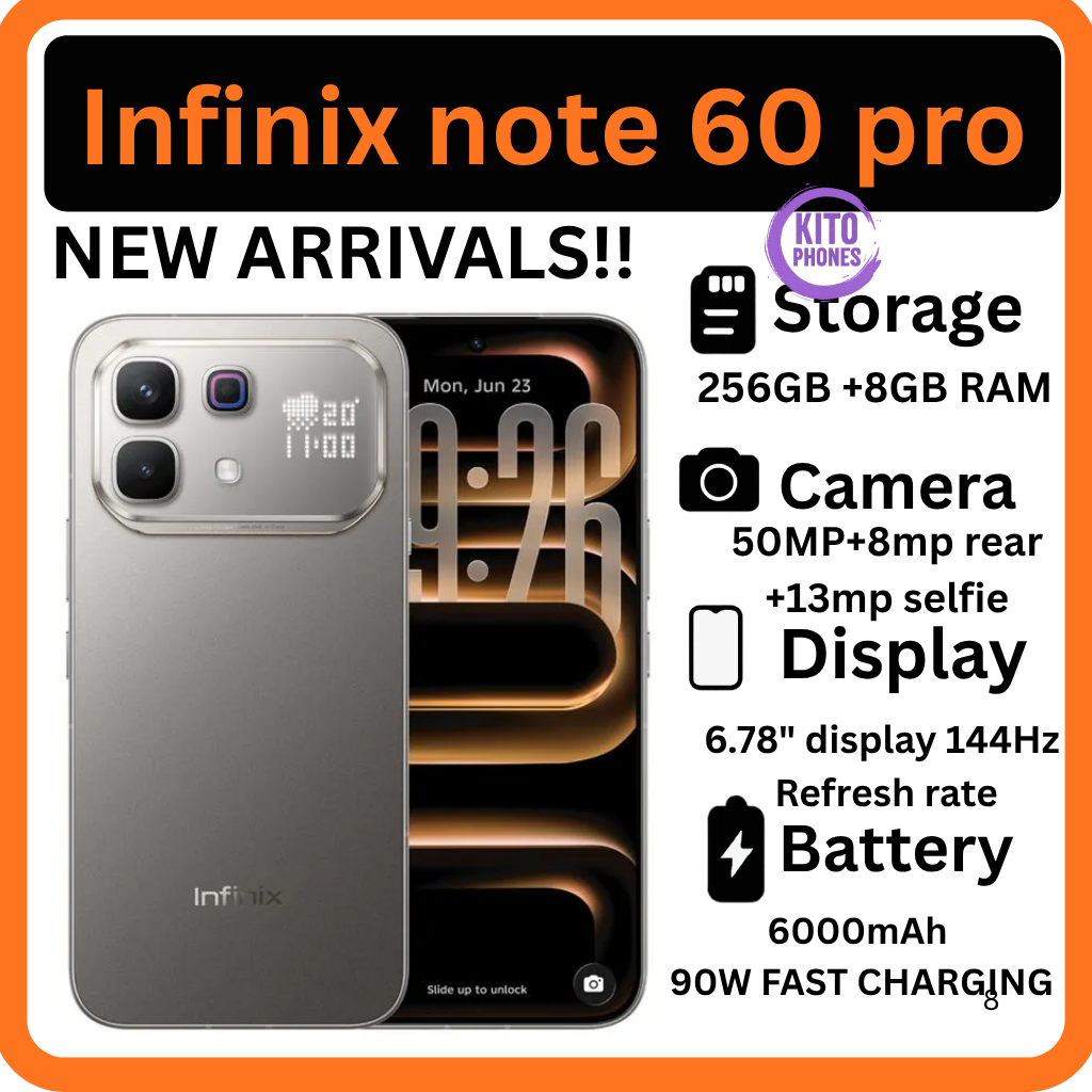 [New Launch] Infinix Note 60 Pro 256GB+16GB (8+8)GB RAM 6.78" 144Hz Screen Dual SIM Slim 5G Phone 50MP Camera 6000mAh Battery 90W charging Android 15 Snapdragon 7s Gen 4 Smart AI PhonesSMARTPHONES