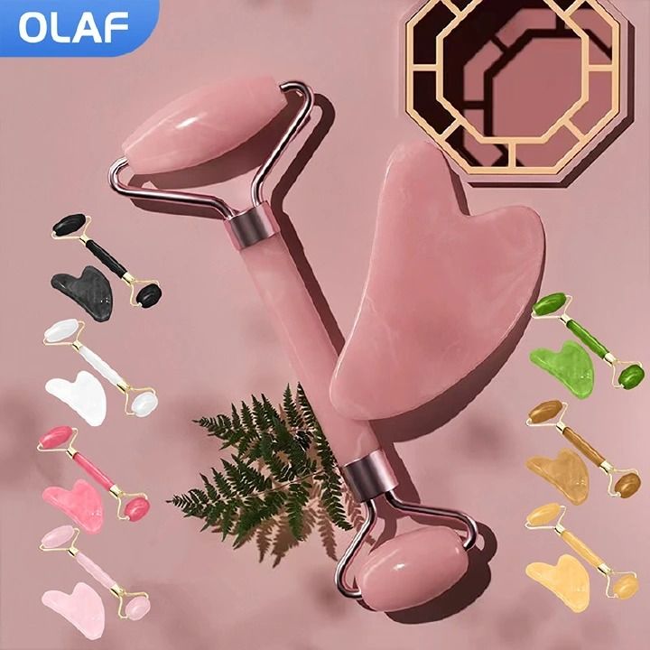 Skin Care Facial Rollers+Face Spa Massager Neck Roller Gua Sha Scraper Board Face Lift Up Wrinkle Remover Face Roller Scraper Set   : Thick guasha board, durable, safe, non-toxic, easy to clean      .