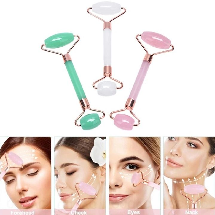 Skin Care Facial Rollers+Face Spa Massager Neck Roller Gua Sha Scraper Board Face Lift Up Wrinkle Remover Face Roller Scraper Set   : Thick guasha board, durable, safe, non-toxic, easy to clean      .