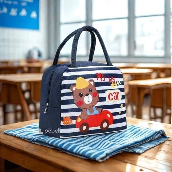 Cute Cartoon Animal Pattern Lunch bag, Waterproof Large capacity kids lunch bag, Lunch Box Bag for Women, School lunch bag, portable lunch bag                                                         .