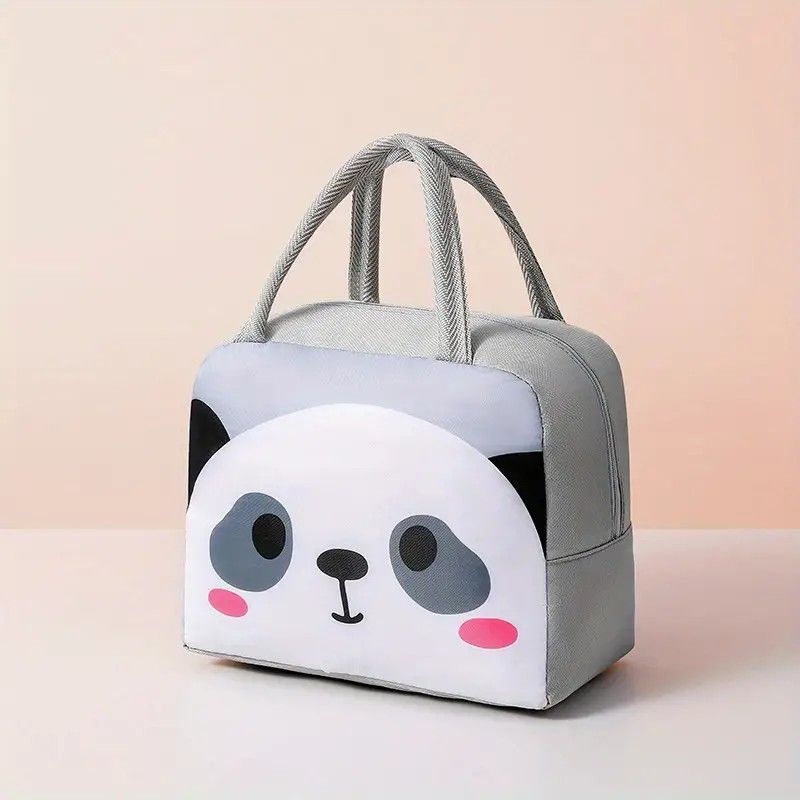 Cute Cartoon Animal Pattern Lunch bag, Waterproof Large capacity kids lunch bag, Lunch Box Bag for Women, School lunch bag, portable lunch bag                                                         .