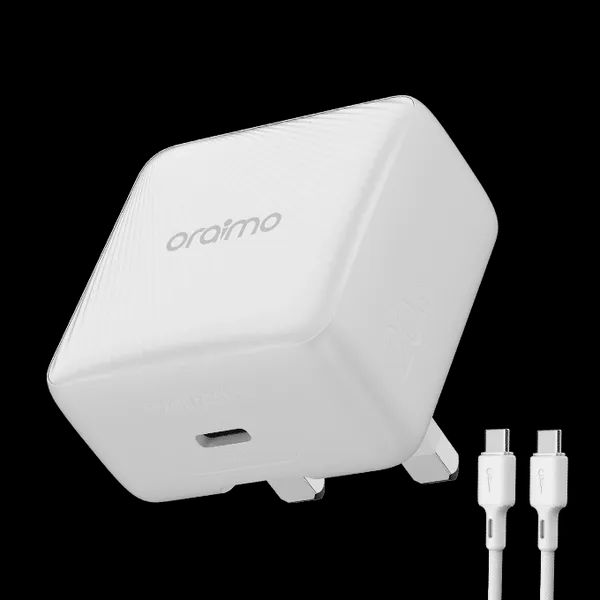 oraimo PowerCube 20 Chic 20W GaN Wall Charger Kit with Type-C to Type-C Cable