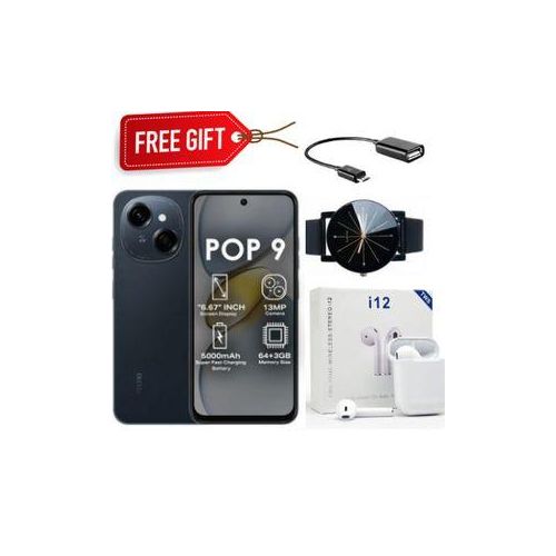 [NEW ARRIVAL] Tecno POP 9 128GB ROM+3GB RAM Upto 6GB RAM/64GB ROM Upto 6GB RAM 5000mAh 13MP Dual Sim-Smartphones