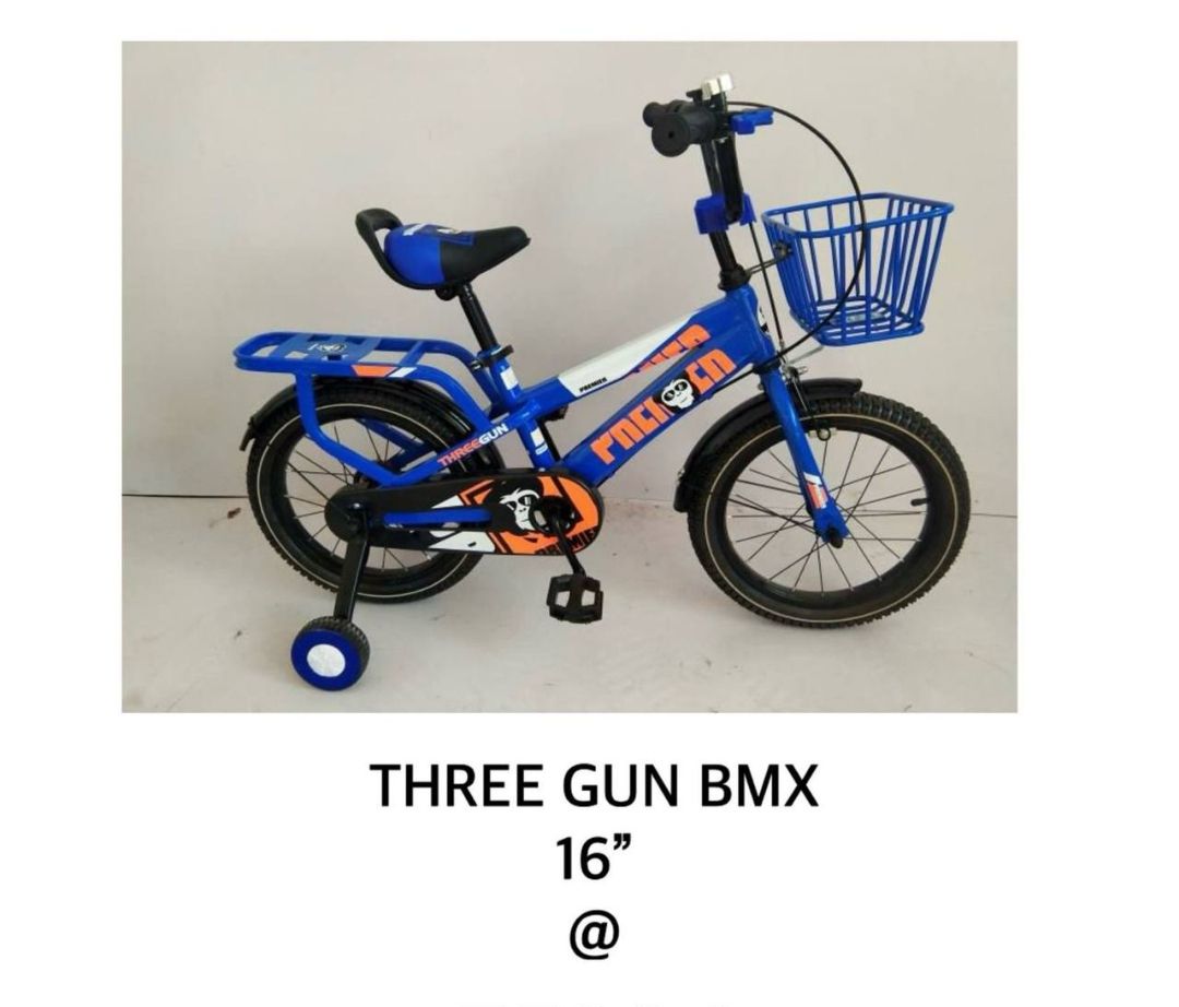 Three Gun Strong BMX Kids Riding Bicycle with Trainer Wheels SIZE 16