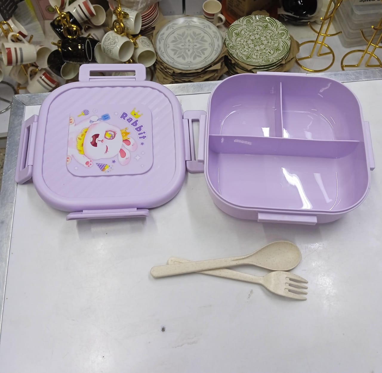 high quality plastic Partitioned cartoon themed kitchen kids lunch box