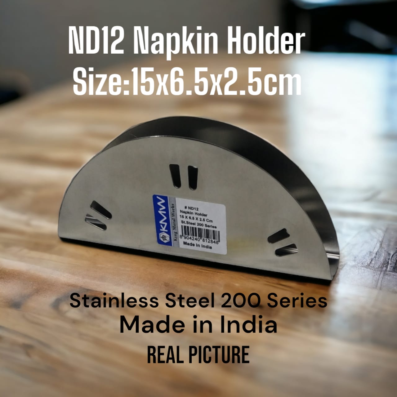 Stainless steel kitchen Napkin holder  with the size of 15cmx6.5cmx2.5cm
