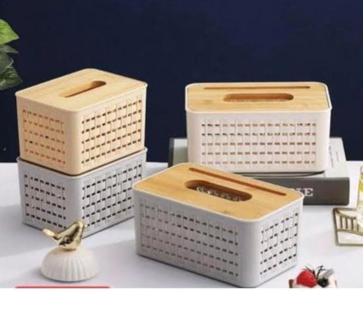 High quality Bamboo serviette holder checked...Hollowed out bamboo an wood cover plastic tissue box modern