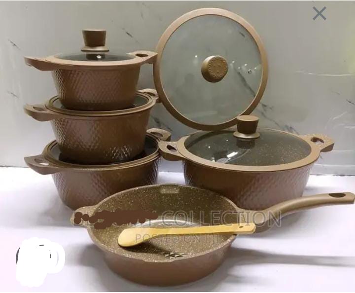 11pcs high quality Original BOSCH granite kitchen cookwares set....4pcs cooking pots,4pcs lids,1pcs frying  pan and 1pc spatula