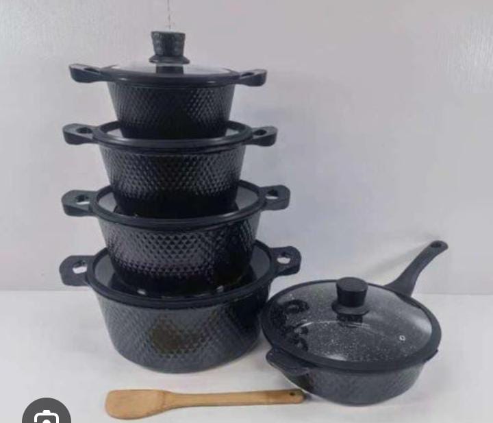 11pcs high quality Original BOSCH granite kitchen cookwares set....4pcs cooking pots,4pcs lids,1pcs frying  pan and 1pc spatula