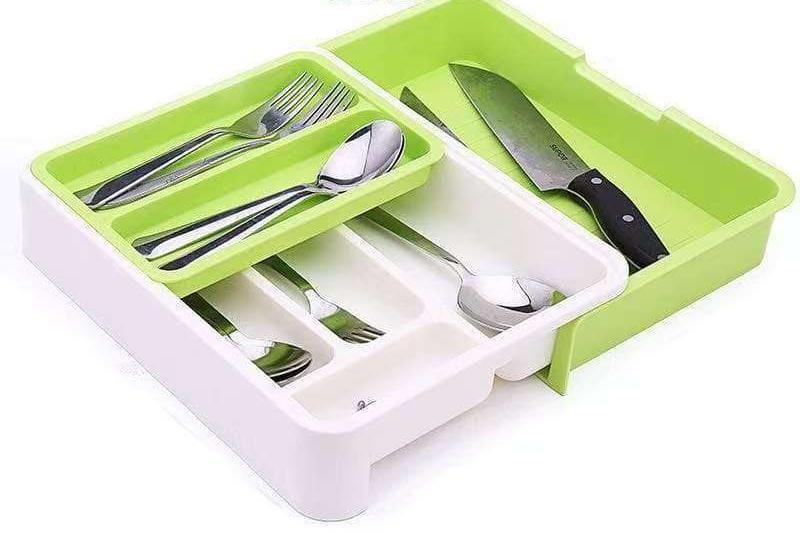 Heavy Plastic Partitioned kitchen cutlery drawer organizer,....for organizings Spoons,Knifes,cooking sticks