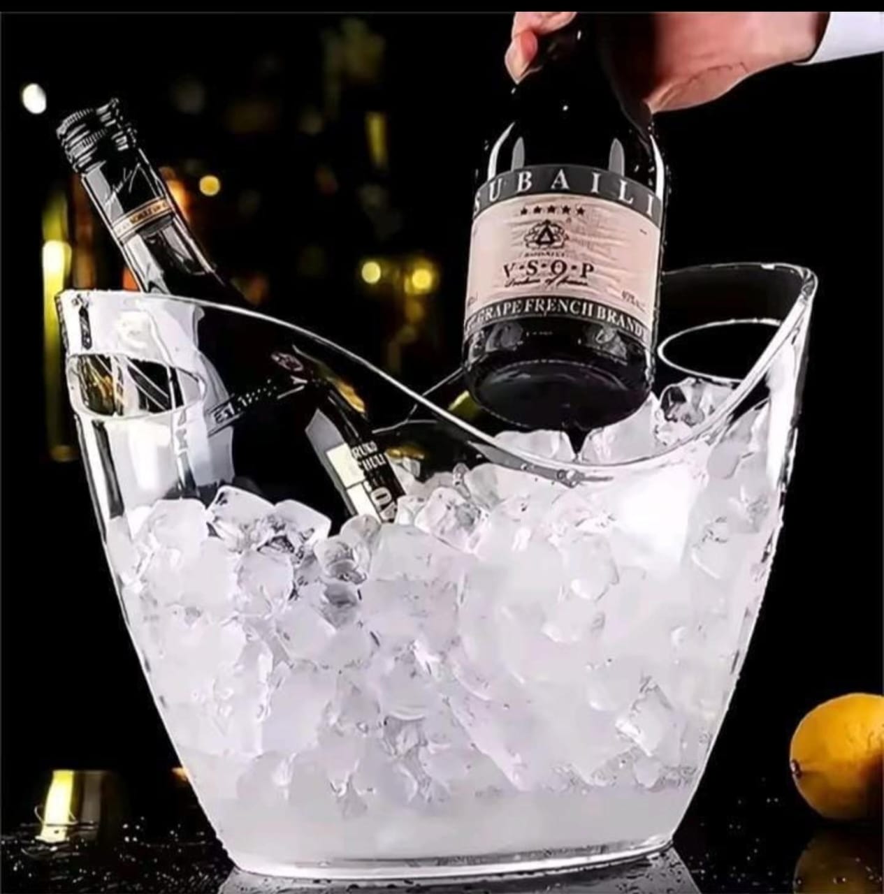 High quality portable Acrylic kitchen ice Bucket for Big Hotel and Restaurant