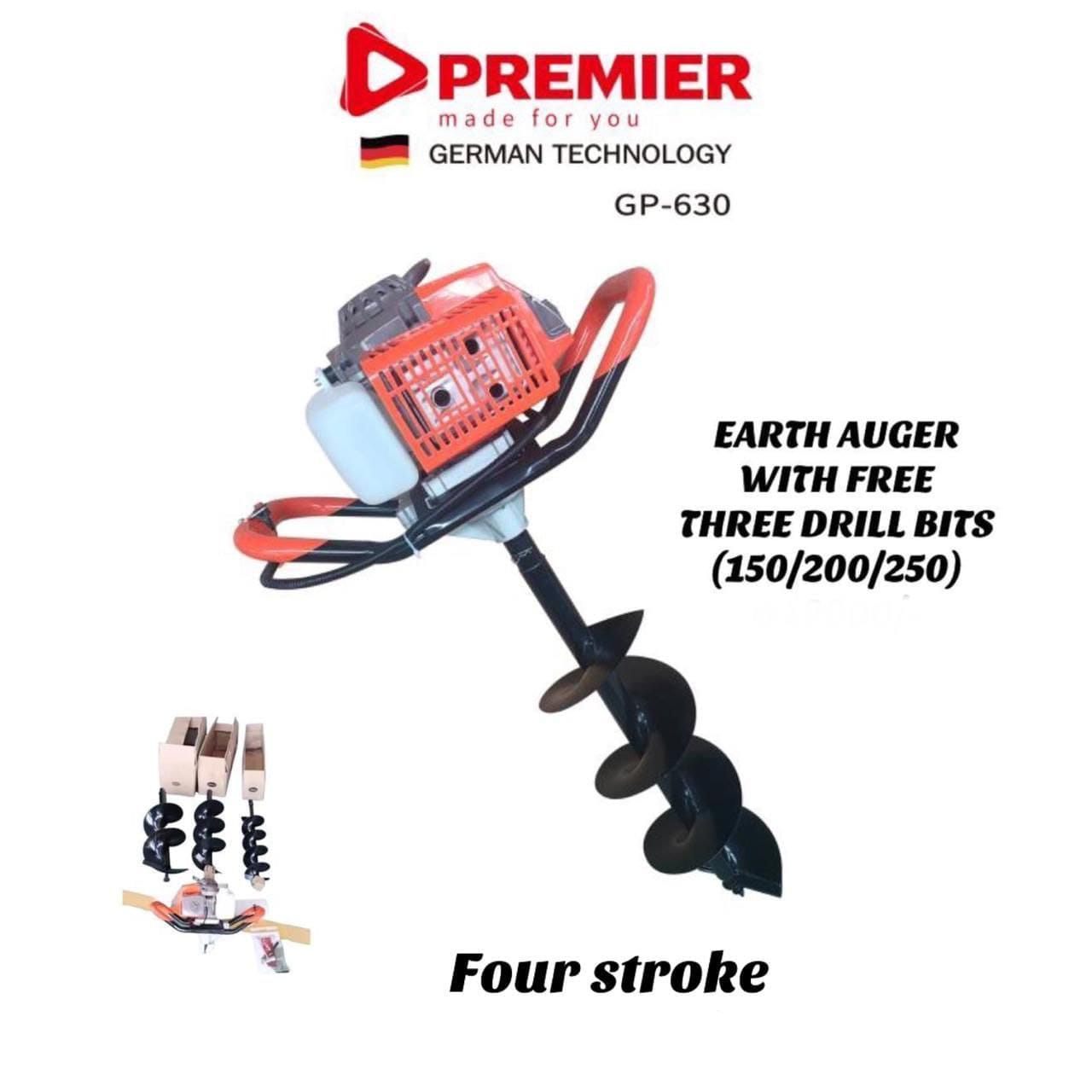 German Tecnology four stroke Earth Auger/Drill with free three drills bit.[150/200/250]
