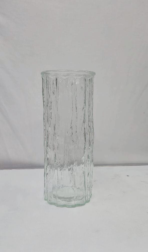 Embosed Heavy Glass Home/Office Decorative flower Vase